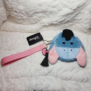 Bioworld Disney Winnie the Pooh Eeyore Figural Coin Purse Wristlet Plush New OOS
